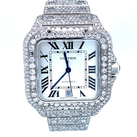 all diamond cartier watch|cartier full diamond watch.